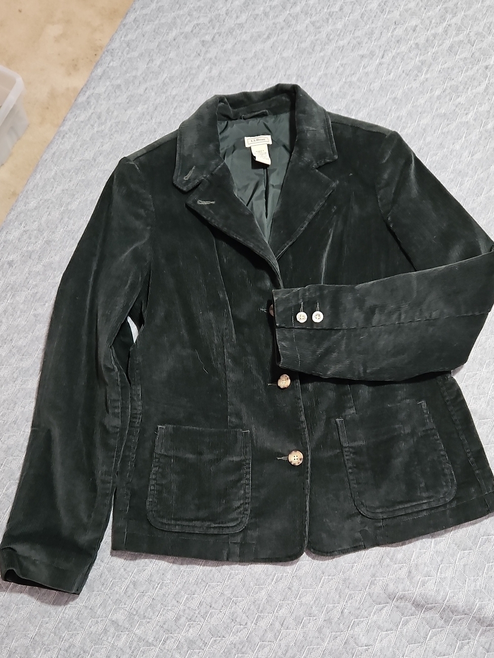 L.L. Bean Women's Forest Green Corduroy Blazer Jacket